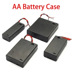 1 2 3 4 Slot Battery Case Holder 1.5V/3V/4.5V/6V AA Battery Storage Box With Leads Wires ON/Off Switch Screw Cap Case Back Cover