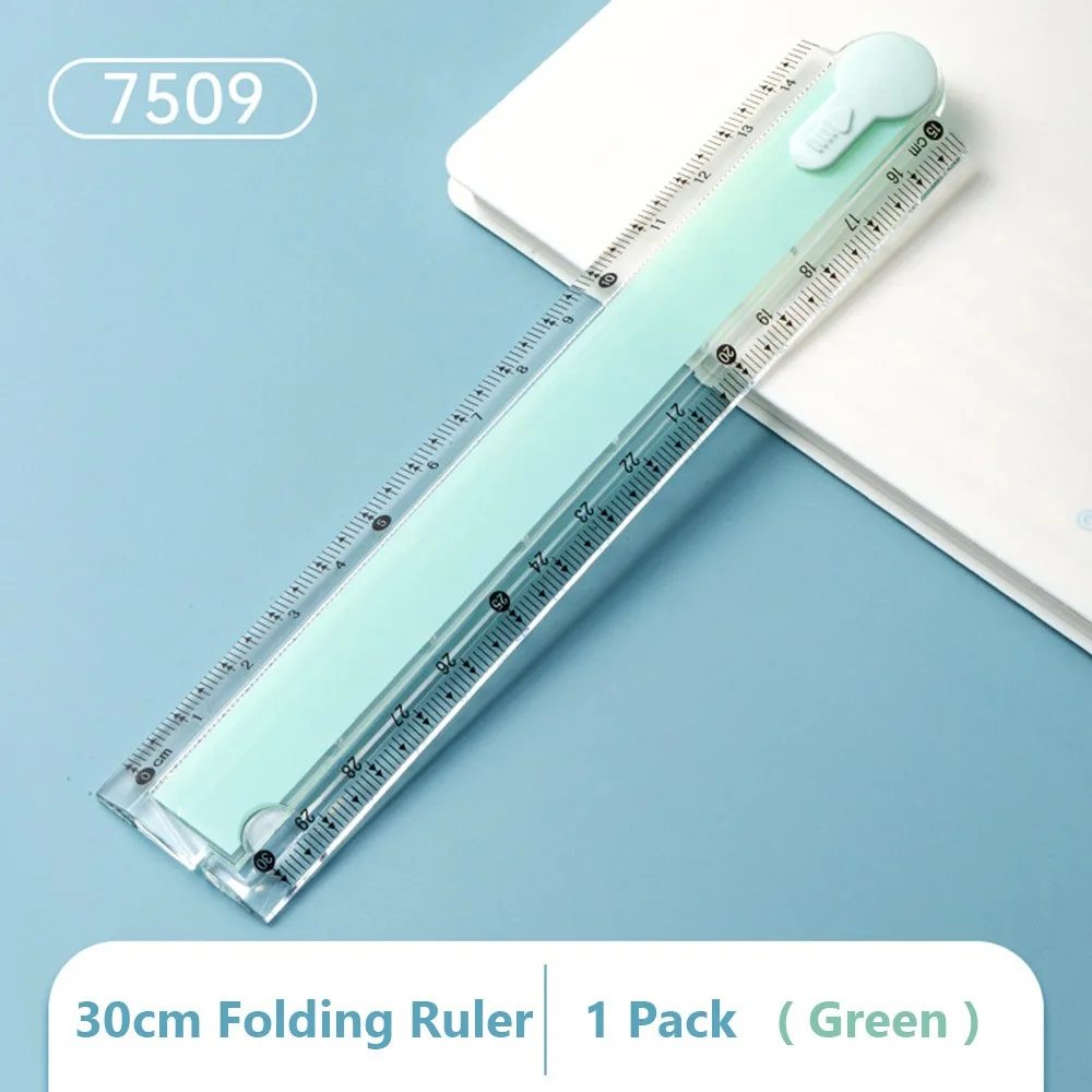 Multifunctional 30CM Foldable Ruler Foldable Clear Scale Straight Ruler Easy Storage Measuring Ruler Gift