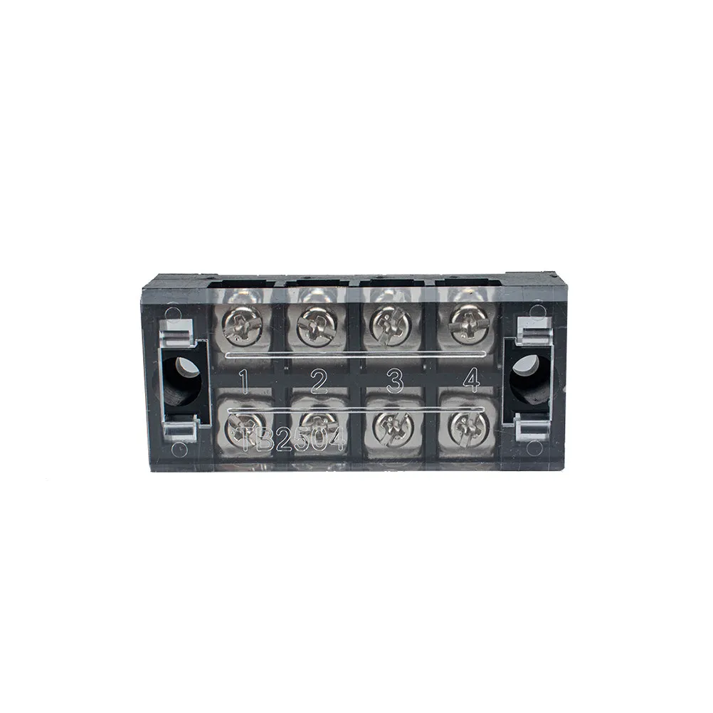 5Sets 4 Position Terminal Block Dual Row Screw Type 25A Power Terminal Strip for Compact Wiring Battery Install Neat