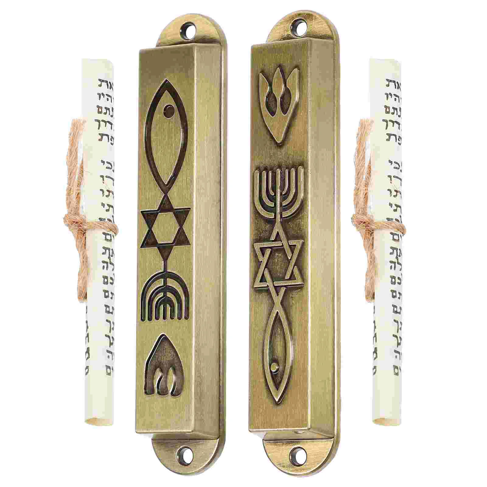 2 Pcs Gift Doorpost Mezuzah Decorative Religious Adornment House Decoration Crafts