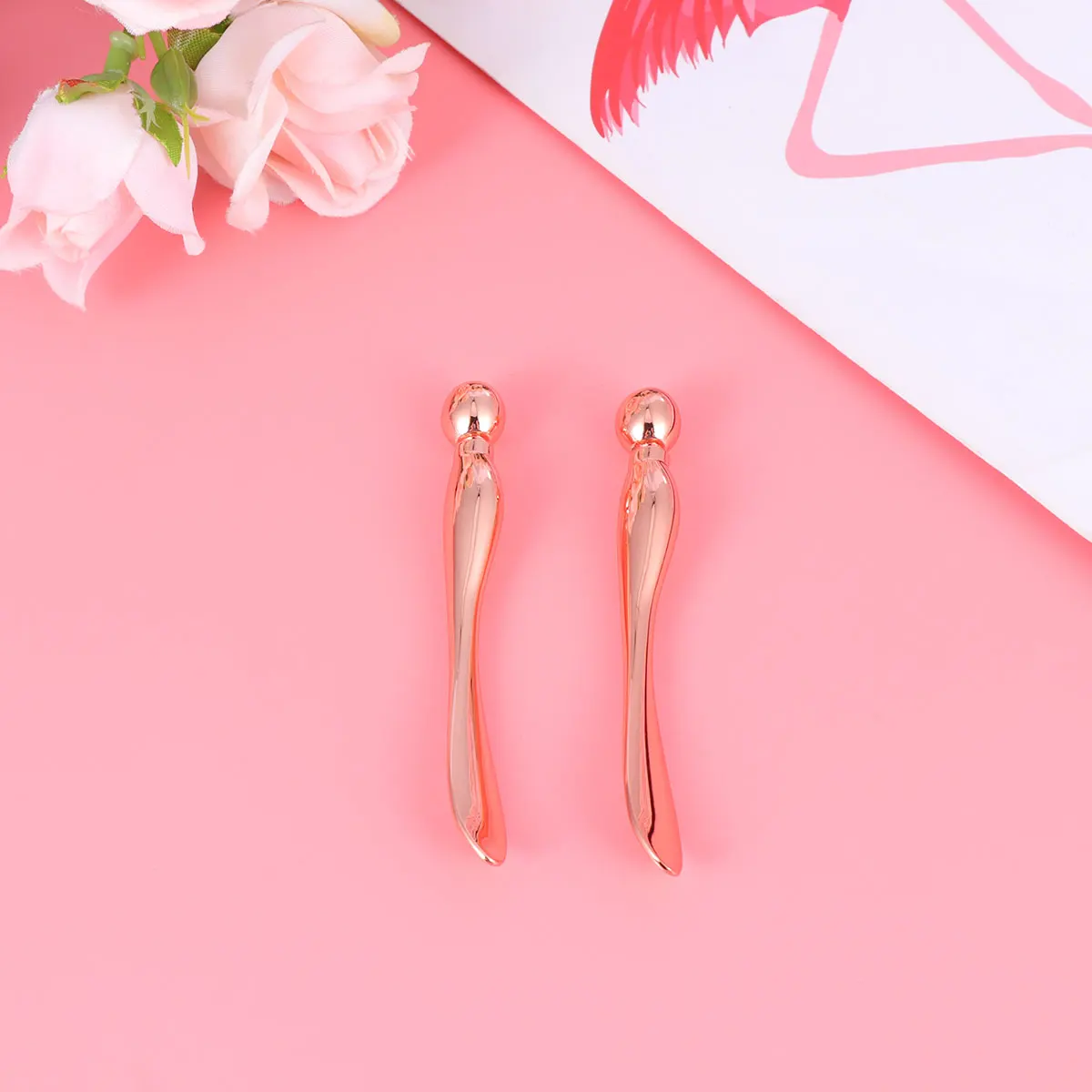 

2pcs Eye Sticks Alloy Skin Care Tools Eye Cream Applicator Portable Beauty Roller Facial Massage Anti Edema Tool
