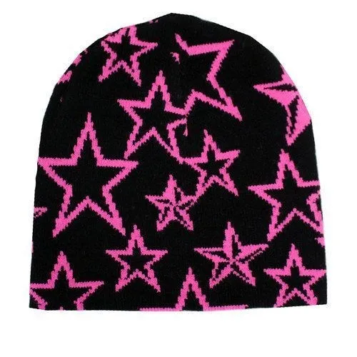 Cap Knitted Pullover Wool Hat Caps Star Printed Warm Hat Hip-hop Beanie Street Punk Winter Knitted Cap Gothic Unisex Hats