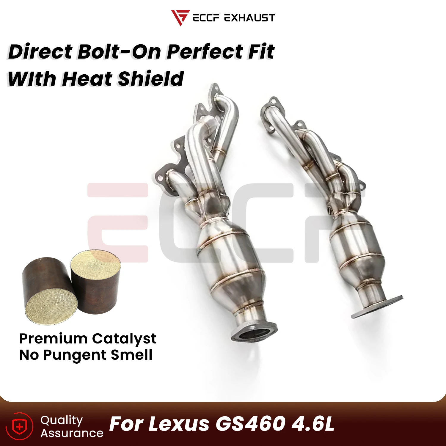Sporty Stainless Steel Headers For Lexus GS460 4.6L Plug and Play Aggressive Exhaust Sound Performance Upgrade