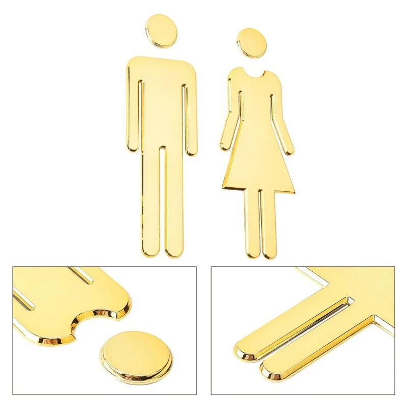 3D DIY Woman Man Toilet Door Sign Bathroom Restroom WC Door Sign For Toilet Door Sign Wall Sticker Decor Removable Logo