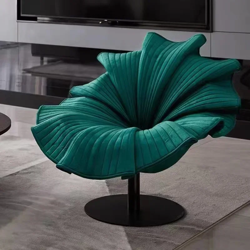 북유럽 디자이너 심플 꽃잎 의자 조명, 럭셔리 원단 거실 발코니, 크리에이티브 싱글 소파, 맞춤형 가구