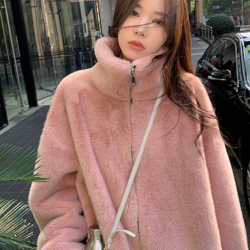 ฤดูหนาวผู้หญิงของแท้ Mink Fur Standup Tie กระเป๋าเสื้อขนสัตว์,100% Real Mink Fur, สํานักงานเล่นสกี Leisure Warm Fur Jacket สําหรับผู้หญิง