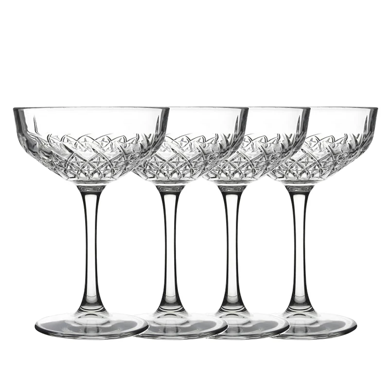 4PCS 260ML Coupe Cocktail Glass Martini Glass Crystal Set of 4