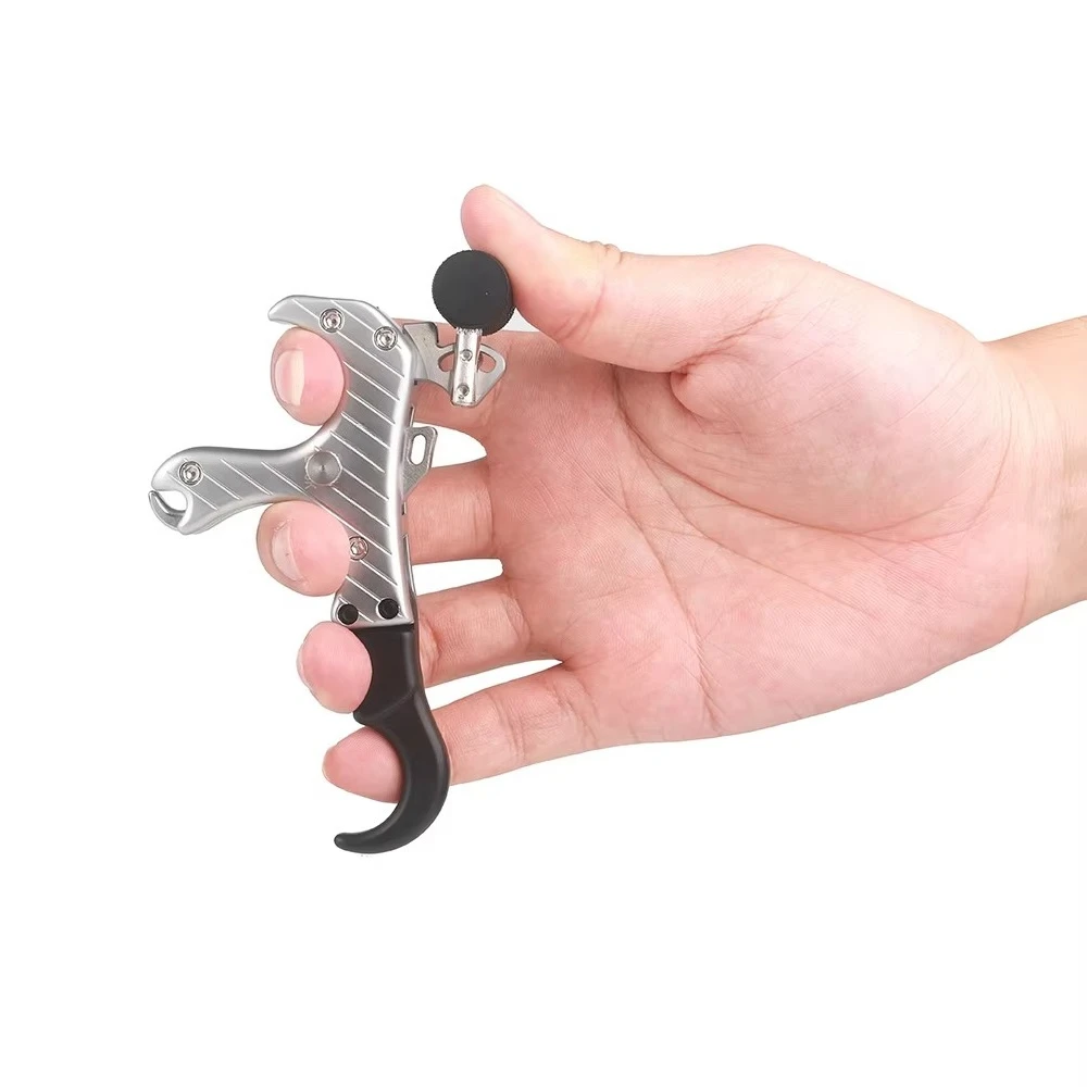 Thumb Trigger Compound Bow Release Aid Premium Brass Structure Interchangeable 3/4 Finger Grip Durable Archery Shooting