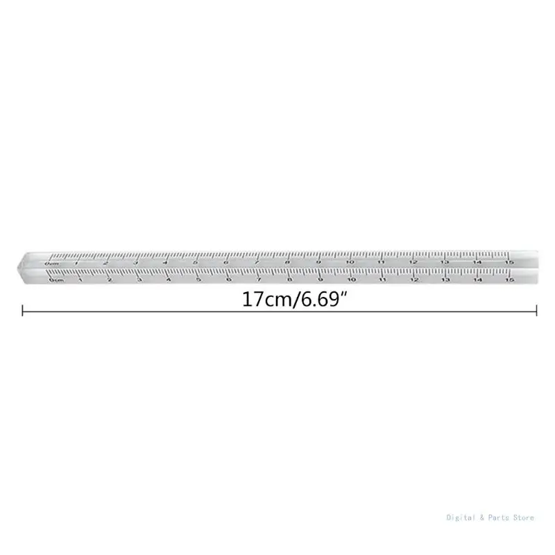 M17F Righello acrilico trasparente Righello matematico portatile Righello triangolare per artisti Designer Campo 0-15