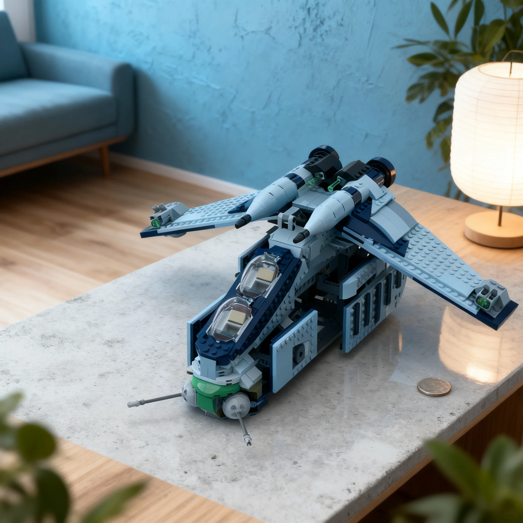 1071pcs MOC Classic LAAT Republic Gunship - Alternative Build Star Battle Model Building Blocks Toy Art Collection DIY Assemble