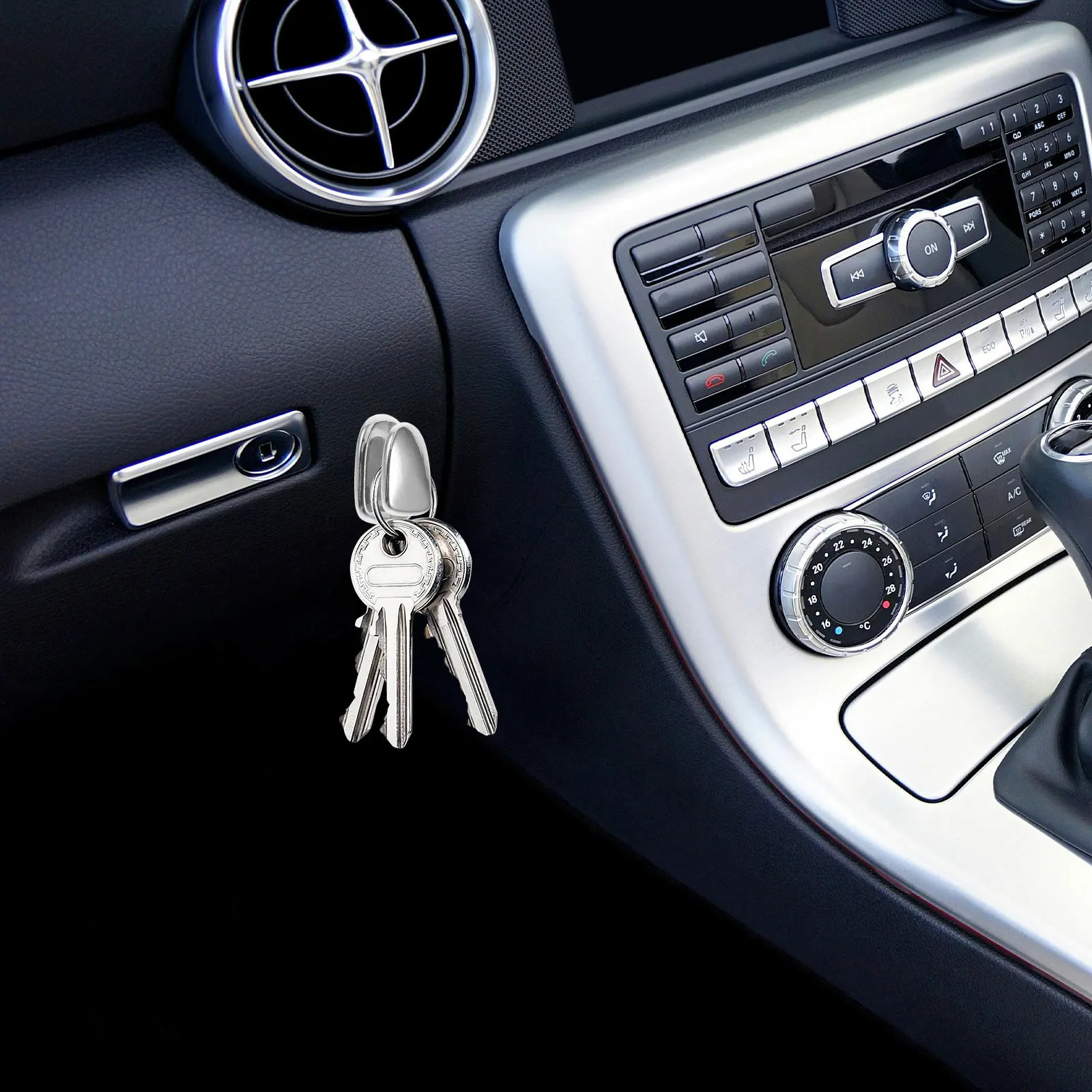 

2Pcs Car Mini Hooks Stick on Adhesive Key Hangers Vehicle Interior Accessories Organizers for Keys Purse Earphones