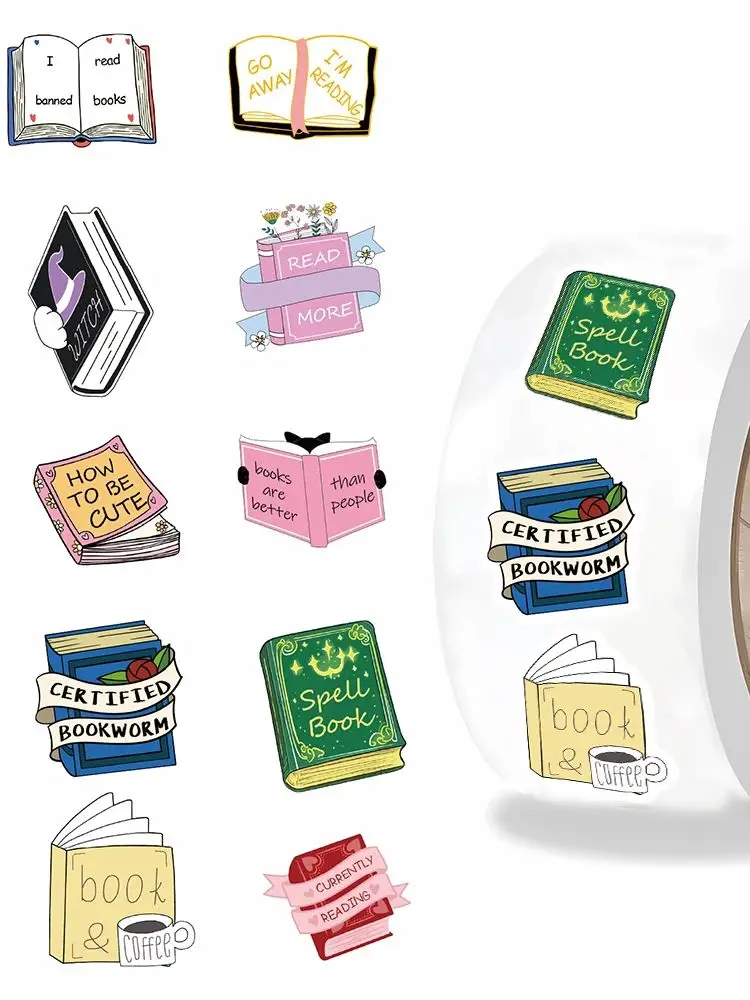 500PCS Bookish Roll Aufkleber Notebook Personalisierte Laptop Konto Dekoration Gepäck Wohnzimmer Kaffee Wand Tasse Telefon Fall Aufkleber