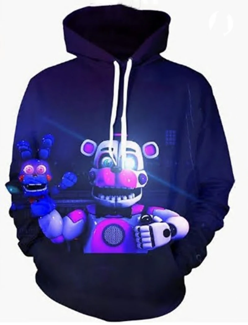 Game Five Nights at Freddy's Hoodies FNAF Pullover Cosplay Sweatshirt Horror Bears Printing Hooded Unisex Jacket Shirt Clothes