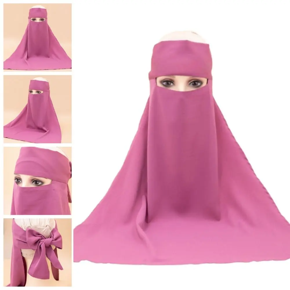 Tie Back Muslim Women's Scarves Lightweight Stretchable Nida Head Wrap Cap Empty Top Breathable Islamic Headscarf