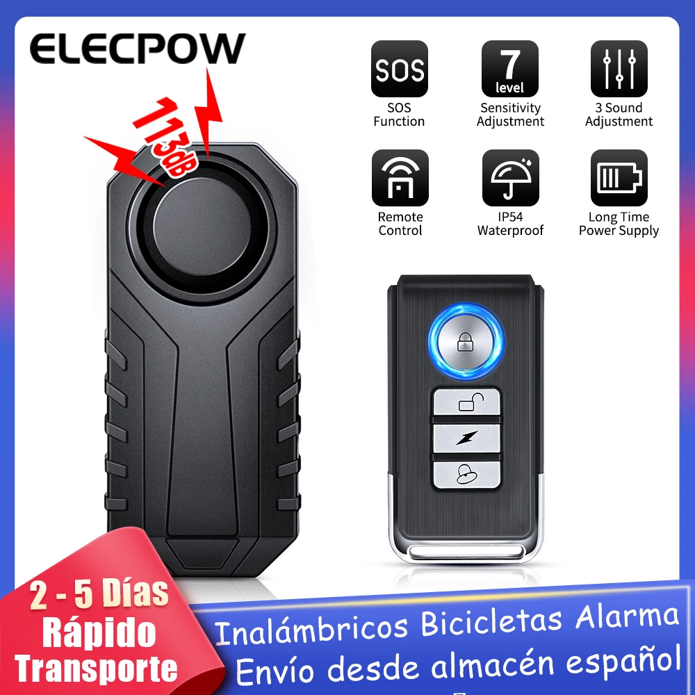 Elecpow Wireless Bicycle Alarm  Remote Control Waterproof Electric Motorcycle Scooter Bike Security Protection Anti theft Alarms