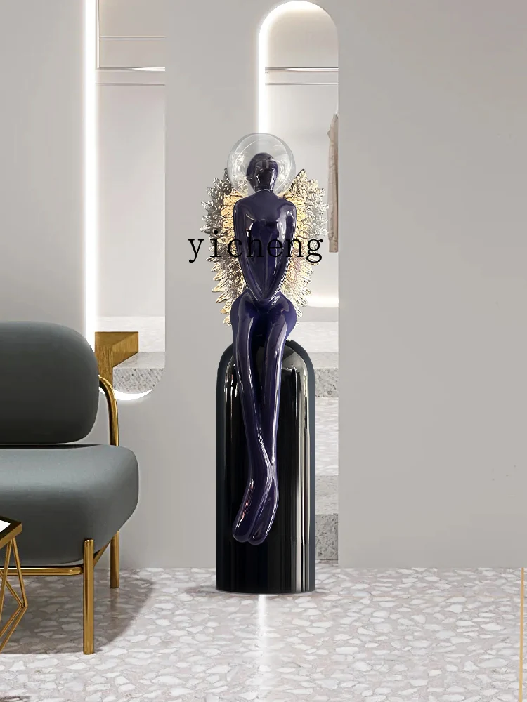 ZF Modern Minimalistic Abstraction Figure Sculpture Hotel Lobby Living Room Floor Decoration Ornaments