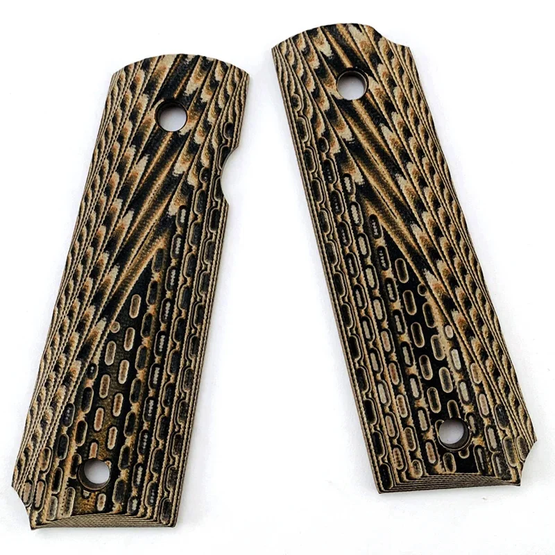 1 paio marrone G10 materiale tattica 1911 modelli impugnature maniglia patch lastra antiscivolo personalizzata fai da te produzione bilance gambo accessori parti