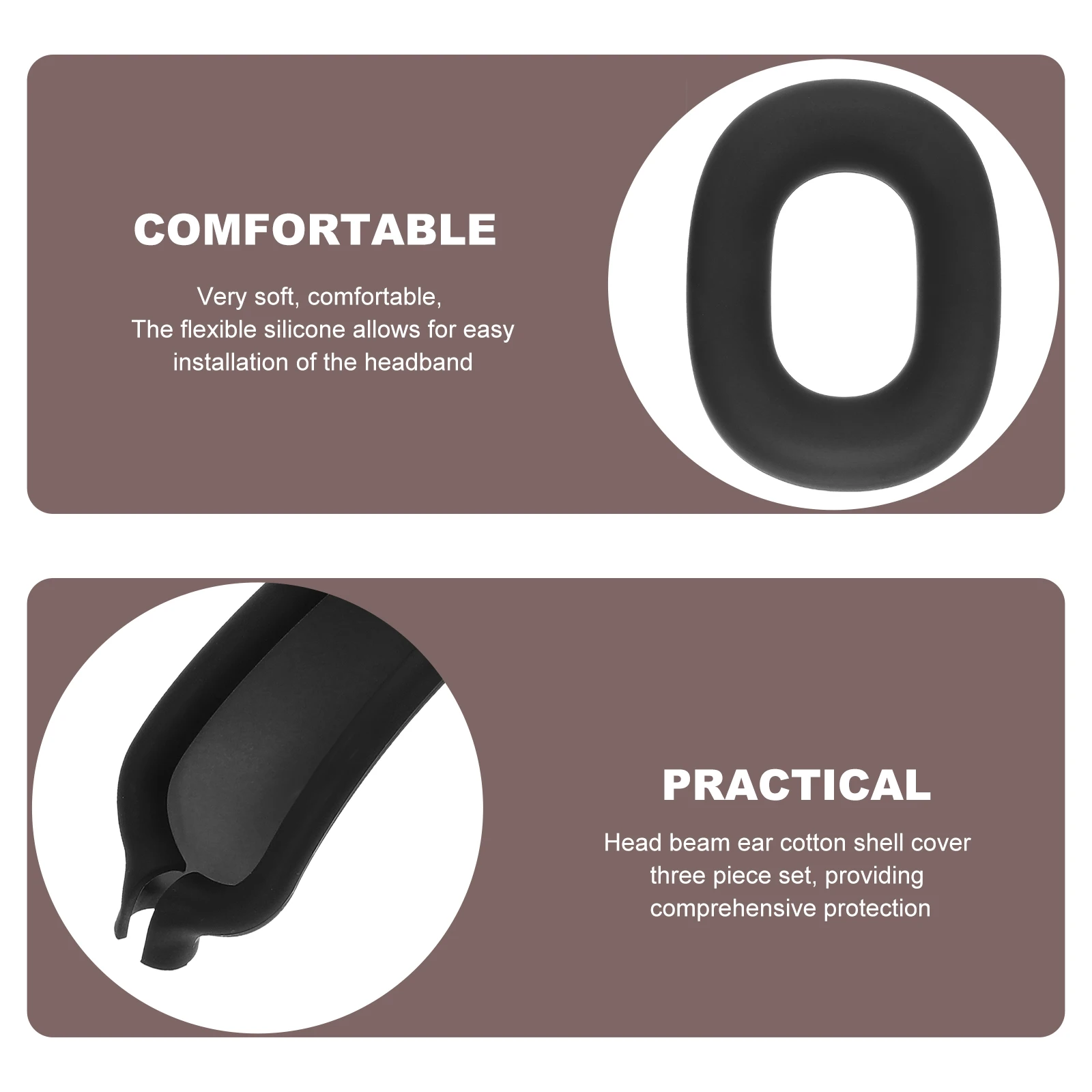 

1 set Headphone Ear Cushions Headband Replacement Set Universal Silicone Ear Cup Covers Durable Pe Material Anti-Slip Headphone