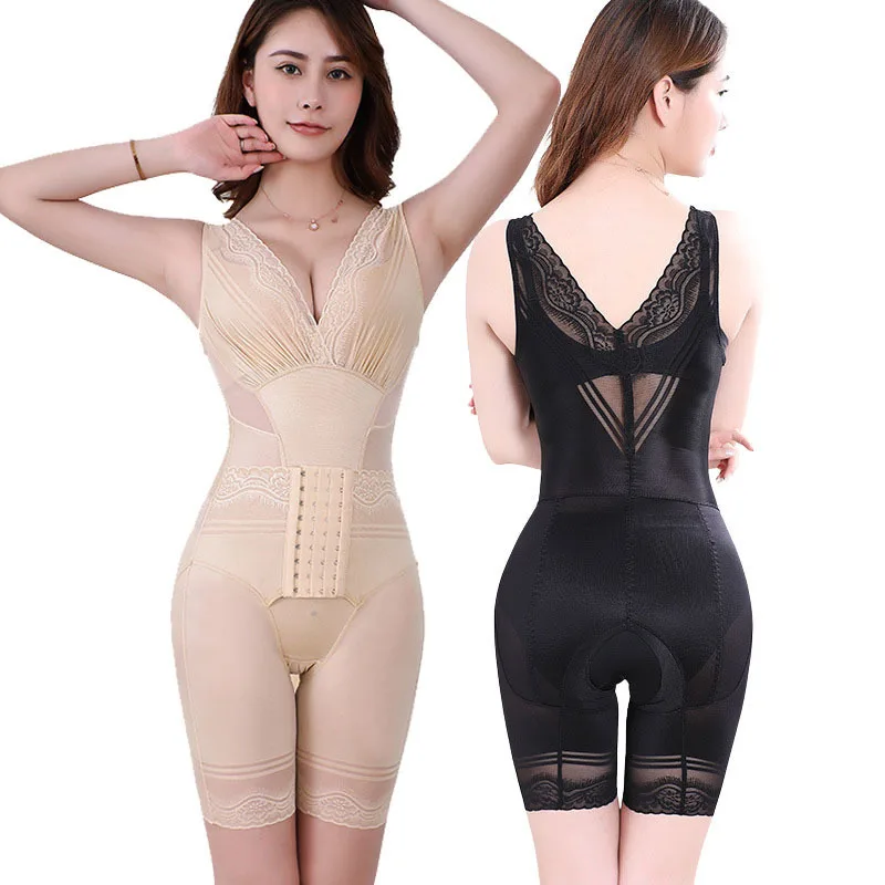 

Women Shapewear Clothes Bodysuit Waist Trainer Hip Enhancer Butt Lift Shaper Jumpsuit Back Take Off Buckle Lace Boxer Corsets