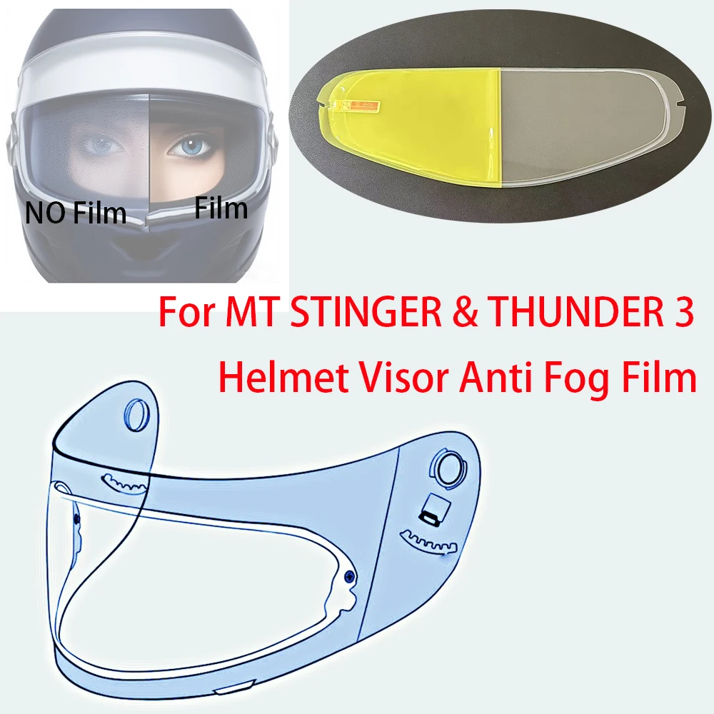 

Motorcycle Helmet Film Anti Fog Film Visor Shield Fog Resistant For MT STINGER & THUNDER 3 Lens Helmets