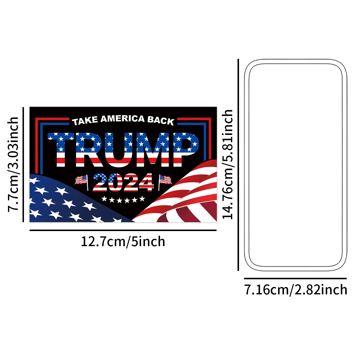 10pcs Trump 2024 Take America Back Stickers 2024 Vote Trump Automotive Decals Truck Window Laptop Waterproof Vinyl Decal Sticker