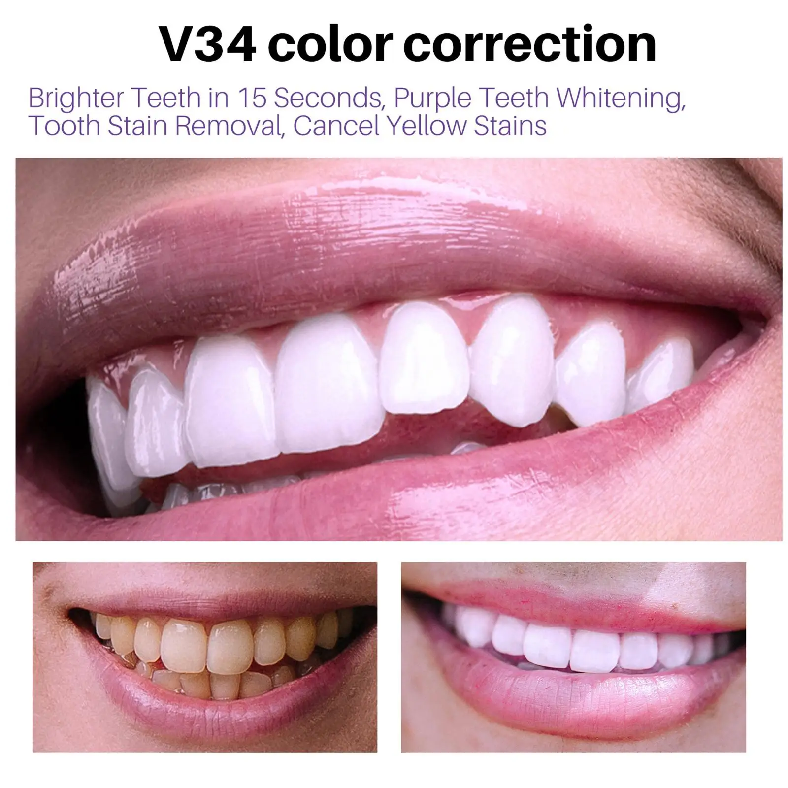 V34 Teeth Whitening Mousse Remove Stains Fresh Breath Foam Toothpaste Tooth Teeth Hygiene Cleaning Oral Whitening Mousse R7T1