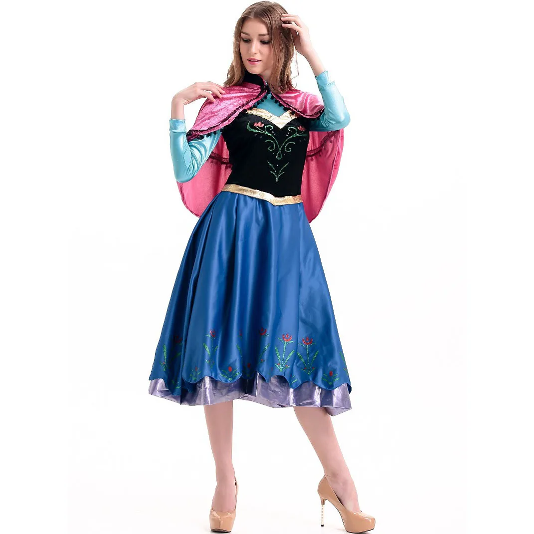 

Princess Anna Costume Cosplay Queen Anna Dress Fairy Tale Party Dress Halloween Ice Queen Princess Skirts Adult Fancy Stage Show