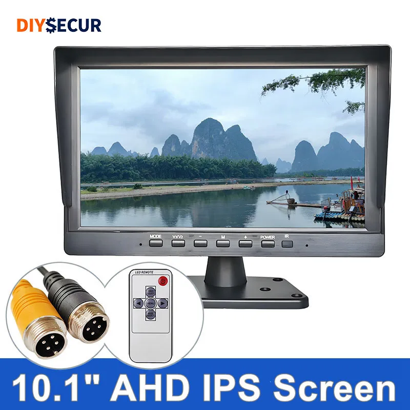 

DIYSECUR 10,1-дюймовый автомобильный монитор AHD CVBS IPS HD Монитор заднего вида Поддержка 720P 1080P AHD CVBS Автомобильная камера 4-контактный видеовход