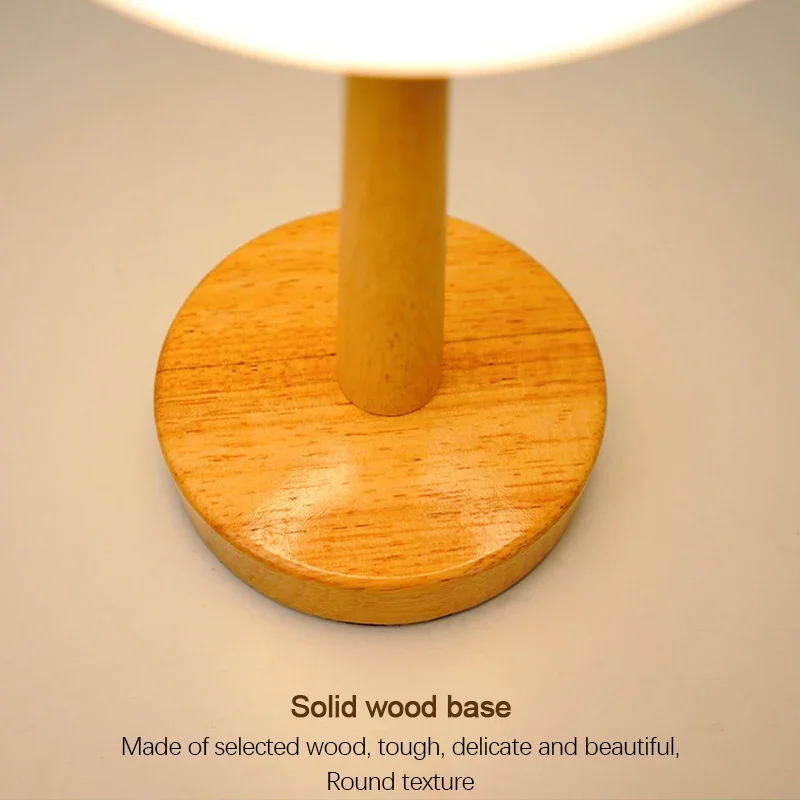 Scandinavian LED solid wood table lamp bedroom, study room, bedside atmosphere decoration night light sleep light