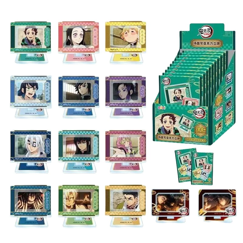 EAKI-caja Original genuina Demon Slayer: Kimetsu No Yaiba, tarjeta de pie para coleccionar pasatiempo, Tanjirou Nezuko Zenitsu, regalo para niños
