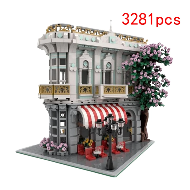 Spot small particle MOC-131134 assembled building block series house street view garden module puzzle children's toy DIY model