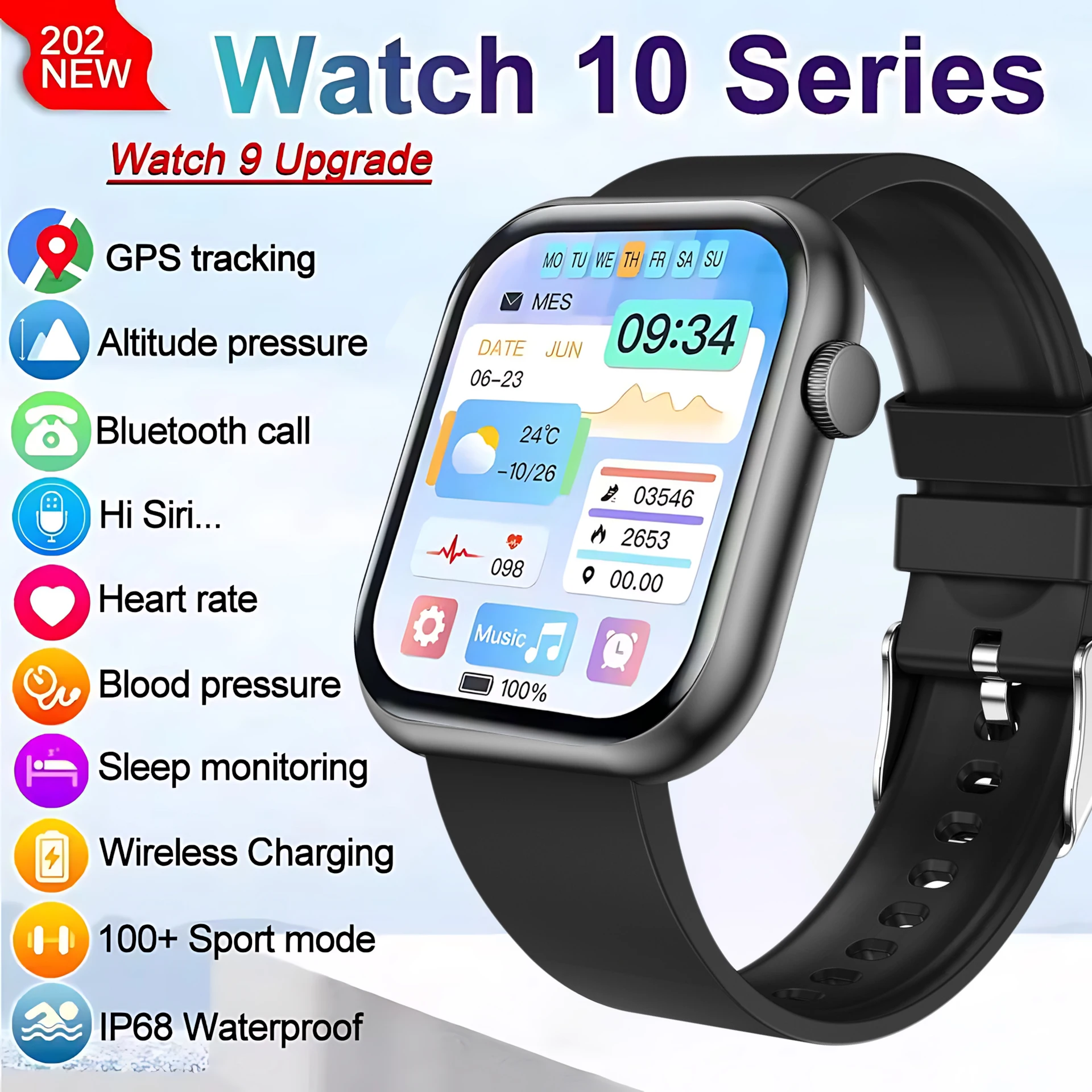 

Watch 10 NFC Bluetooth Call Smart Watch Women Men Heart Rate Voice Assistant 100+Sports Ladies Smartwatch For android 2026 New