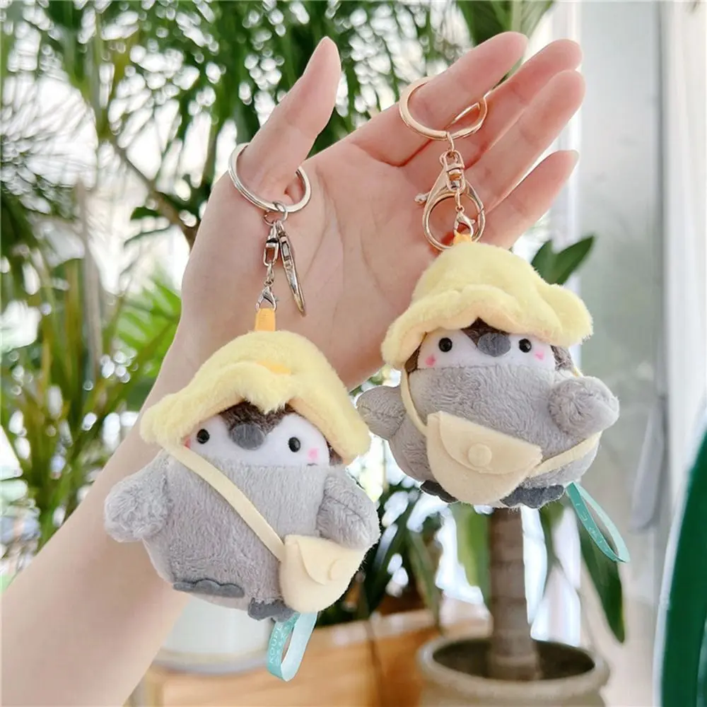 Cute Cartoon Penguin Keychain Plush Doll Toy School Bag Keychain Tourist Hat Penguin Plush Key Ring Men Women view 4