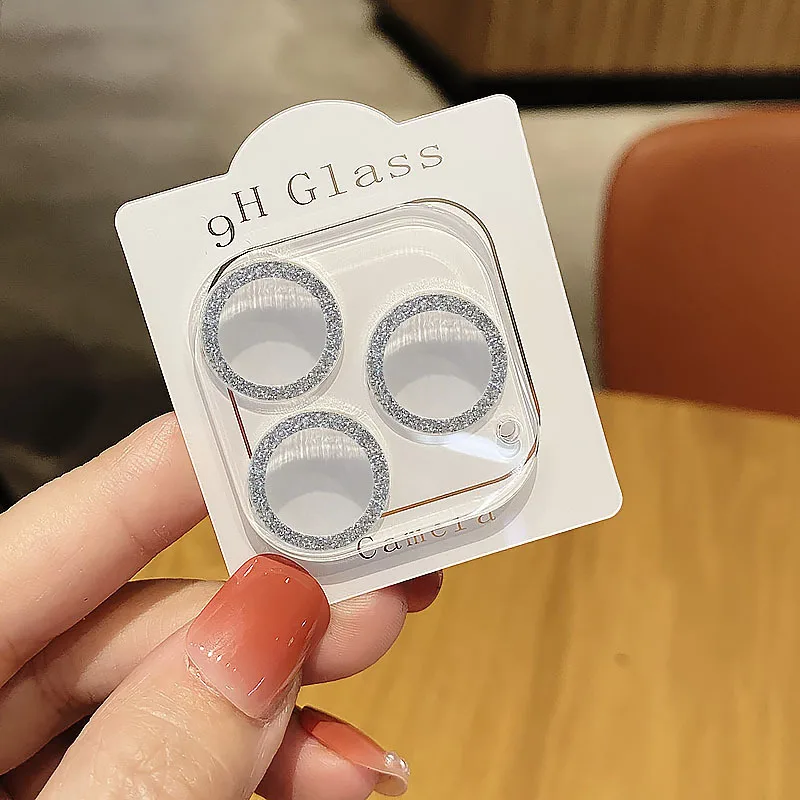 Adecuado para Apple 17 Promax Starry Glitter Powder película de lente integrada iPhone 16 Glitter Diamond transparente 14 Hawkeye 15