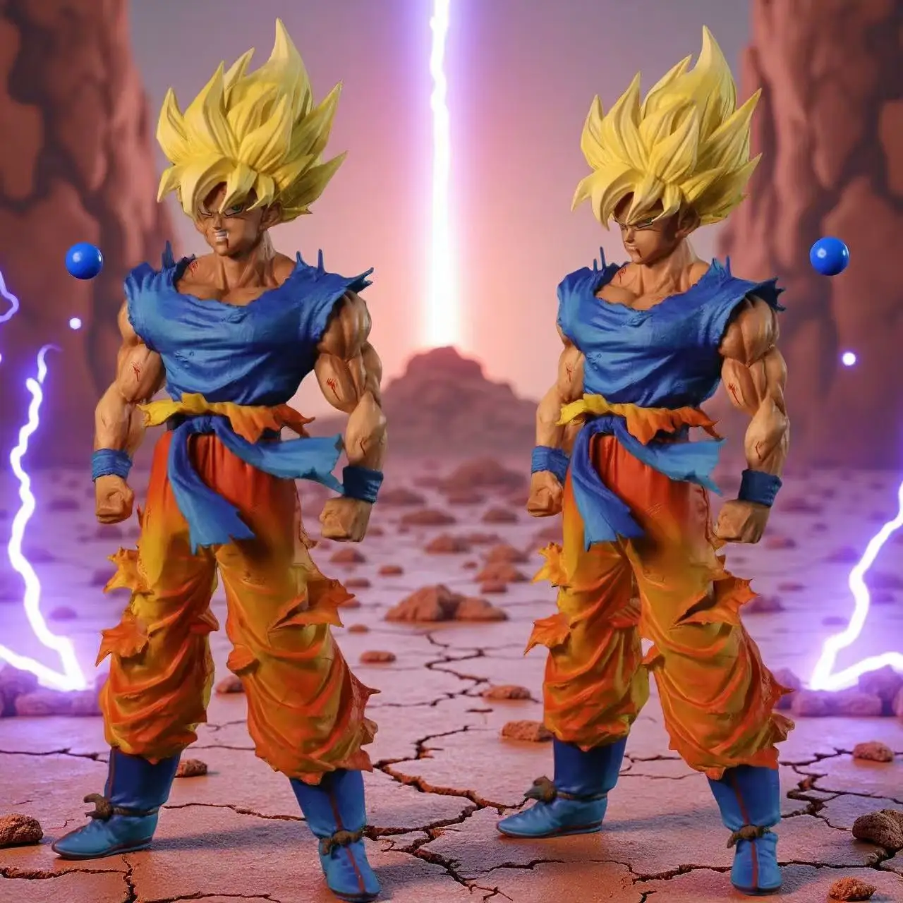 

26cm/10.24inch Dragon Ball Z Son Goku Figure Replace Heads Super Saiyan Goku Pvc Statue Collection Model Toys Gifts
