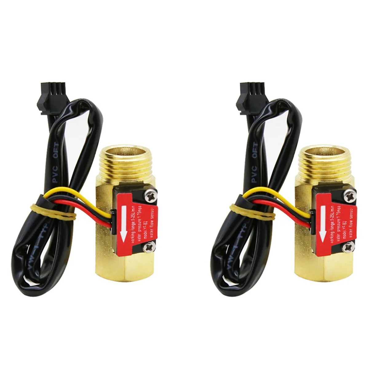 2025+ 2X G1/2 Inch Water Flow Hall Sensor Switch Flow Meter for Industrial Turbine Flowmeter Water Flow Sensor -B2