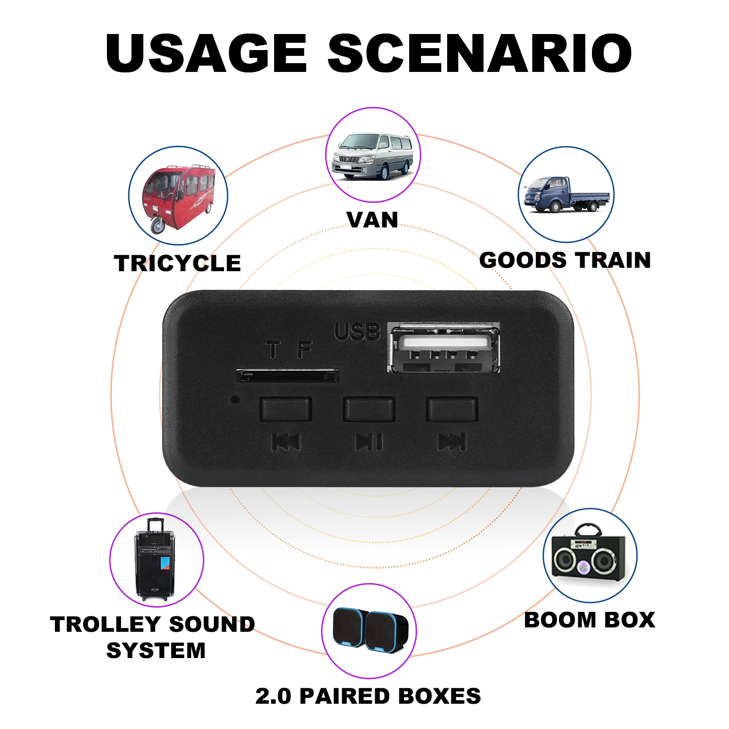 6W Bluetooth Amplifier MP3 Decoder Board Microphone Car Mp3 Player USB Record FM Radio AUX for Speaker Handsfree Audio DIY