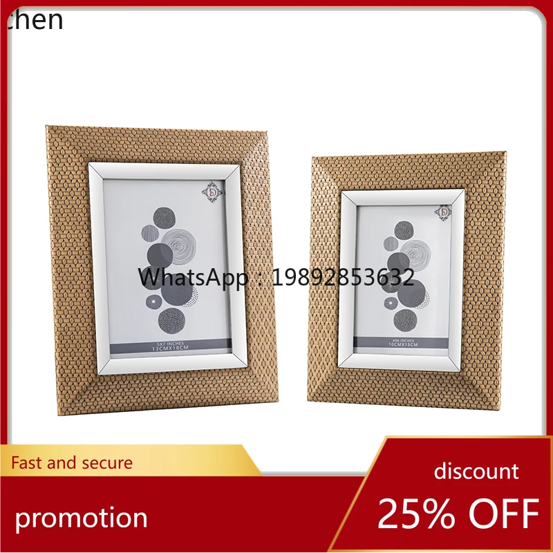 ZML Modern Light Luxury Model Home  Frame 7inch Metal Photo Frame Display Stand 6inch Decorative Photo Frame Soft Decoration