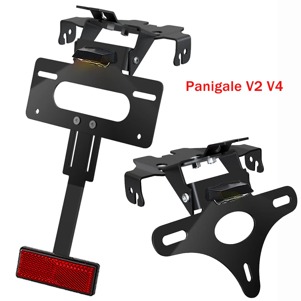 License Plate Holder For Ducati Streetfighter Panigale V2 V4 R SP SP2 30° Speciale Superleggera Rear Fender Eliminator LED Light