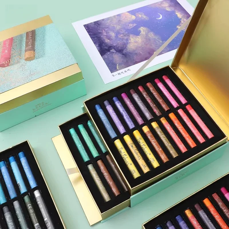 Rubens Pearl Oil Pastel Set Soft 24/36 Color Professional Level Water Solubility Crayon Washable Artist Painting Water-color Pen