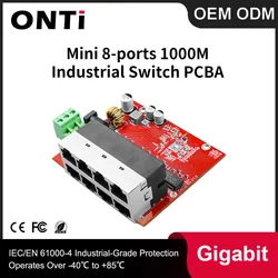ONTi 8-Port 1000Mbps Unmanaged Industrial Switch PCBA | Compact & Highly Integrated for Cabinets, Energy & Power, OEM & ODM