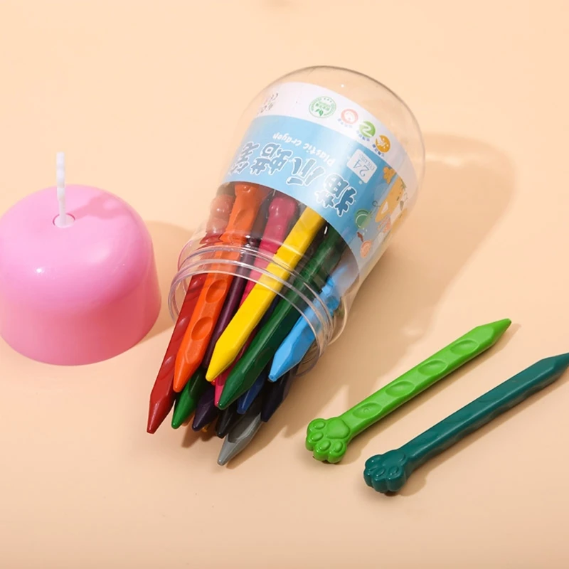 D0UA 12/24/36カラー幼児クレヨングリップが簡単なカラフルなクレヨンのためのカラフルなクレヨン