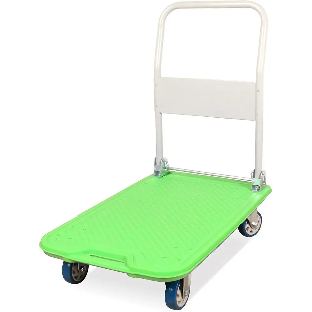 

Silent Wheeled Plastic Deck Hand Truck with Metal Handle for Indoor and Outdoor Use (White)