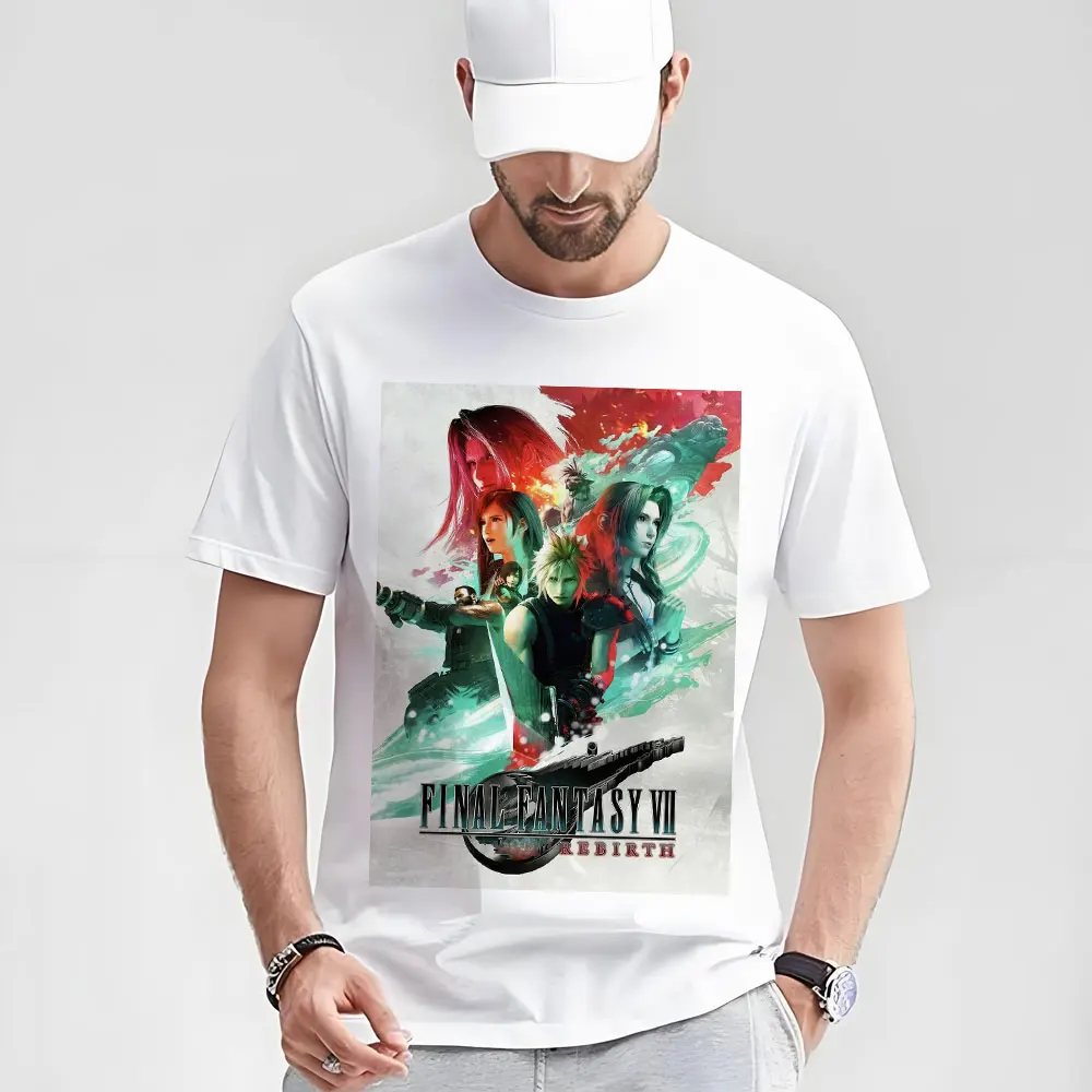 Final Fantasy VII Rebirth Video game Gift t shirt for gamer 100% cotton tee Men's Short Sleeve Graphic Clothes All size tops
