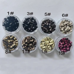 4.0x3.6x4.0mm nero marrone dritto anello in rame Mini serrature di Micro anello perline per I tip Hair Extension 200 pz/lotto