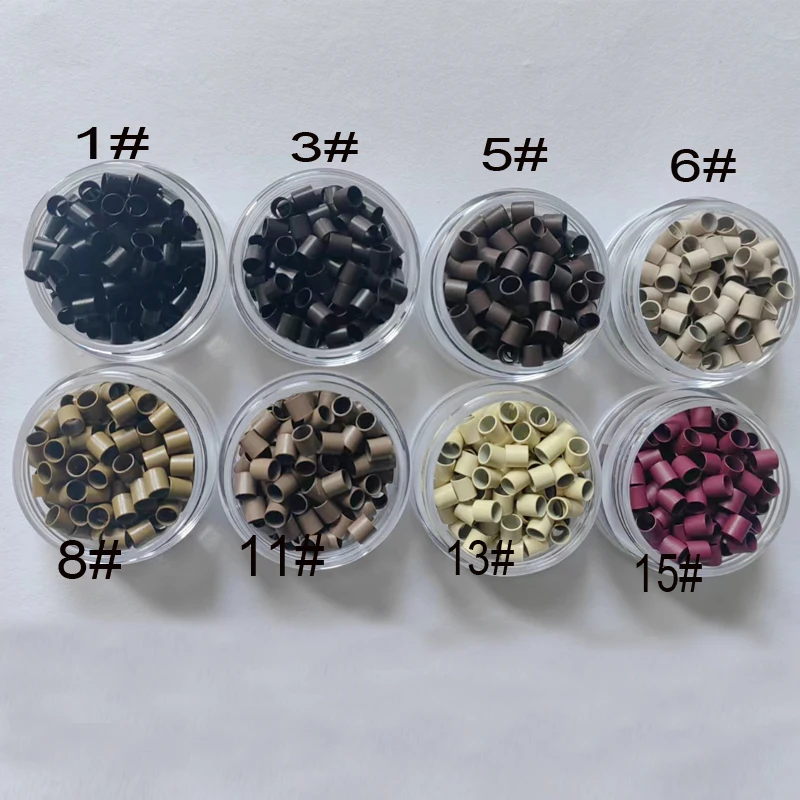 4,0x3,6x4,0mm czarny brązowy prosty miedziany pierścień Mini zamki mikro koralików pierścieniowych do przedłużania włosów typu I tip 200 sztuk/partia