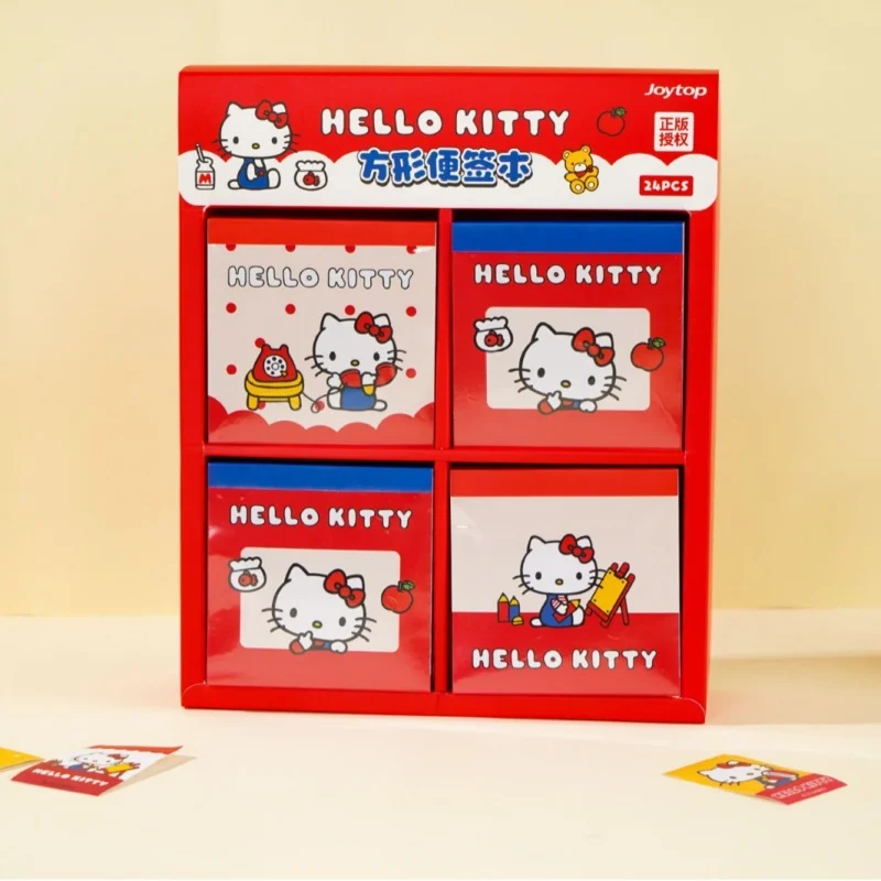

Набор из 12 шт. милых блокнотов Sanrio Kitty: многоразовые стикеры, закладки, канцелярские принадлежности для школы