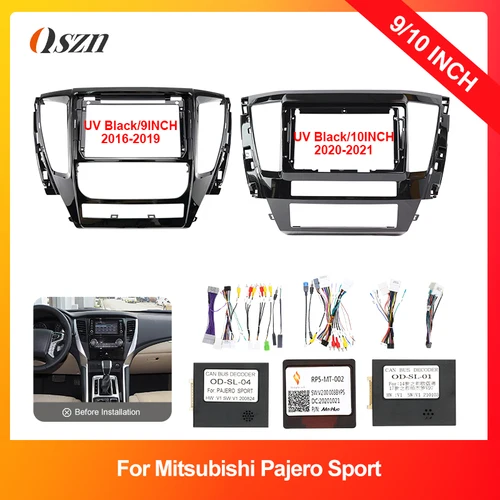 Imagen 1 del producto Para Mitsubishi Pajero Sport 2016-2021 Kit de Panel de montaje adaptador Android Radio tablero marco de coche Fascia 9/10,1 pulgadas