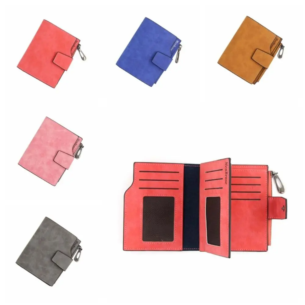 Korean Style Pocket Purse Wallet Large Capacity PU Leather Cash Purse Bag Multifunction Card Holder Short Wallets Outdoor