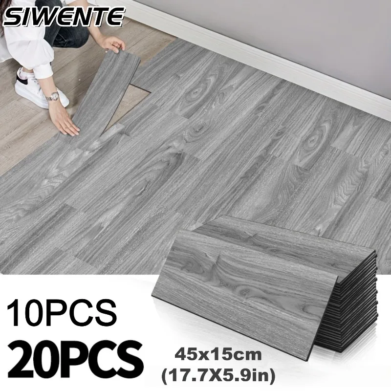 

Wood Grain Self-Adhesive Flooring Tiles Stickers Peel and Stick Thick Wear-Resistant Wallpaper for Wall Decorations Living Room